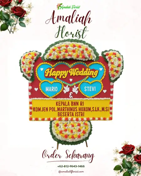 Papan Bunga Pernikahan Kenanten